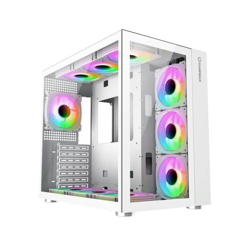 Gabinete Gamer Gamemax Lucent WH Branco Mid Tower ATX Com Airflow