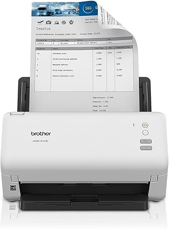 Scanner De Mesa Brother Ads-3100 Cor Branco
