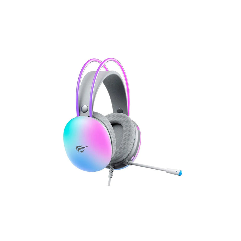Headset Havit H2037D Gamer RGB Branco P2 USB Over Ear