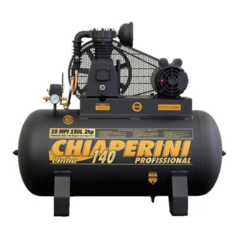 Compressor Chiaperini 10 Mpi 150 Litros 140 Lbs 2 Cv Monofásico