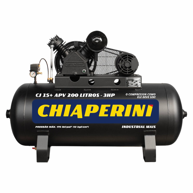 Compressor Chiaperini CJ 15+ APV 200 Lts 175 Lbs 3 cv Monof.