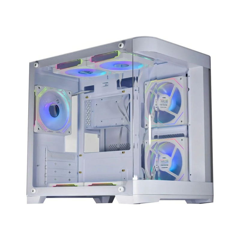 Gabinete Gamer K-Mex Aquário Curvo CG-W1AG Branco Vidro Temperado