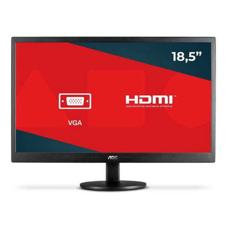 Monitor AOC 18,5" HD 60Hz HDMI e VGA E970SWHNL – Compacto e Econômico para Uso Diário