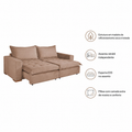 Sofá Cama Retrátil 3 Lugares Milano Design