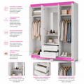 Guarda-Roupa Solteiro 4 Portas Com Espelho 2 Gavetas NT 6055 Notável