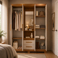Guarda-Roupa Solteiro 4 Portas Com Espelho 2 Gavetas NT 6055 Notável