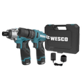 Kit Parafusadeira de Impacto + Chave de Impacto 12V Wesco com Maleta