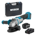 Esmerilhadeira Angular Brushless 18V 125mm Wesco com Bateria e Maleta