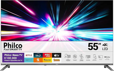 Smart Tv 55 Philco 4k Uhd Led Roku Tv Dolby Audio P55cra