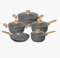 Conjunto De Panelas 5 Peças Marble Edition - Dark Grey