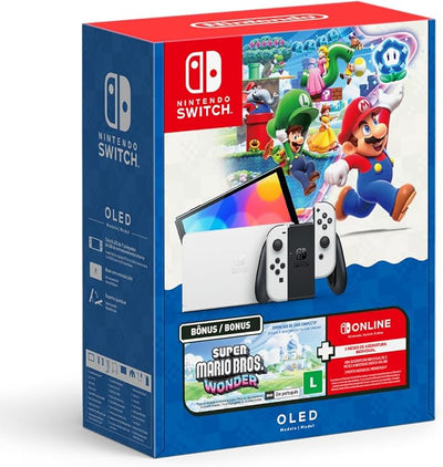 Console Nintendo Switch Oled + Super Mario Bros Wonder + 3 Meses De Assinatura Nintendo Switch Online