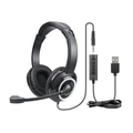 Headset com Fio Multi HF600 P3 USB Microfone Ajustável Redução de Ruído Preto PH427