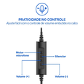 Headset com Fio Multi HF1100 USB USB-C Driver 40mm Controle de Volume Preto PH501