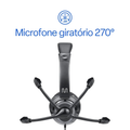 Headset com Fio Multi HF600 P3 USB Microfone Ajustável Redução de Ruído Preto PH427