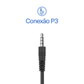 Headset com Fio Multi HF600 P3 USB Microfone Ajustável Redução de Ruído Preto PH427