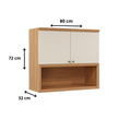 Armário Aéreo Duplo 2 Portas  80 Cm Selene Linea