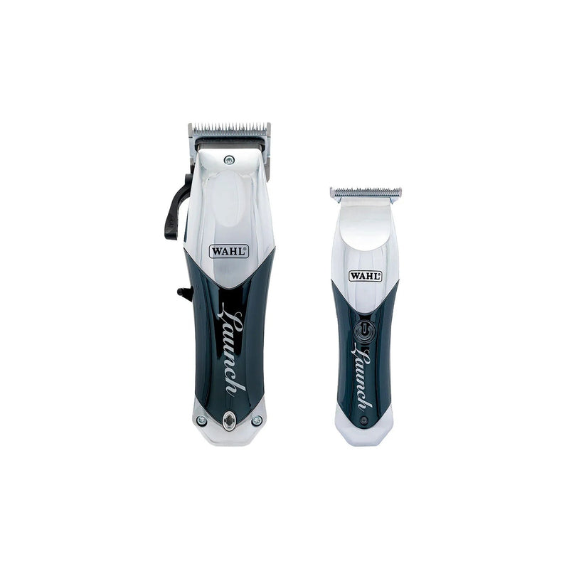 Combo Wahl Launch Barber Profissional Máquina de Corte e Acabamento Sem Fio