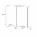 Armário Aéreo 80cm 2 Portas Avelã Telasul