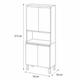 Paneleiro de Cozinha Macadâmia 70cm 4 Portas Telasul