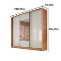 Guarda-Roupa Arezzo Plus com Espelho 3 Portas 6 Gavetas Novo Horizonte