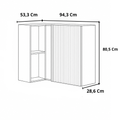 Armário Aéreo de Canto Reto 1 Porta 90cm Art Kits Paraná