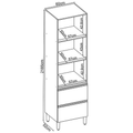 Cristaleira 60cm 1 Porta 2 Gavetas Proença Demóbile