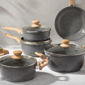 Conjunto De Panelas 5 Peças Marble Edition - Dark Grey