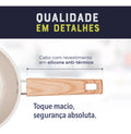 Conjunto De Panelas E Leiteira 5 Peças Marble Edition Cream