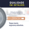 Conjunto De Panelas E Leiteira 5 Peças Marble Ed Dark Gray