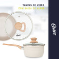Conjunto De Panelas E Leiteira 5 Peças Marble Edition Cream