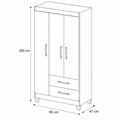Guarda-Roupa 3 Portas 2 Gavetas Lima Moval