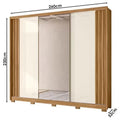 Guarda-Roupa Casal 3 Portas 6 Gavetas Arizona com Espelho Moval