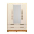 Guarda-Roupa Casal Domo 4 Portas com Espelho e Pés Demóbile