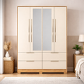 Guarda-Roupa Casal Domo 4 Portas com Espelho e Pés Demóbile