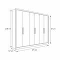 Guarda-Roupa Casal New Vértice 6 Portas 6 Gavetas Novo Horizonte