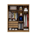 Guarda-Roupa Virtus Glass 2 Portas 3 Gavetas com Espelho e LED Novo Horizonte