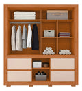 Guarda-Roupa Solteiro Optimus 1,9 3 Portas 4 Gavetas Caemmun com Espelho