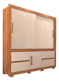 Guarda-Roupa Solteiro Optimus 1,9 3 Portas 4 Gavetas Caemmun com Espelho