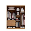 Guarda Roupa Solteiro 4 Portas 3 Gavetas MDF Moderni Plus Novo Horizonte