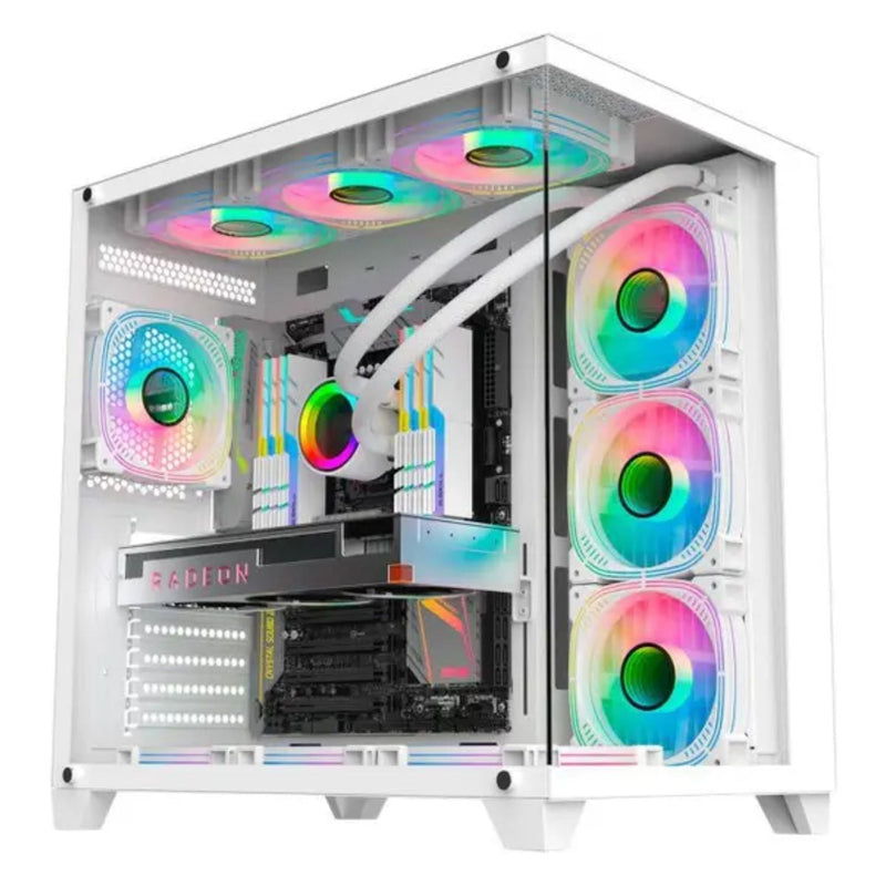 Gabinete Gamer K-Mex Ghost Shark White CGW2J1 Aquário ATX