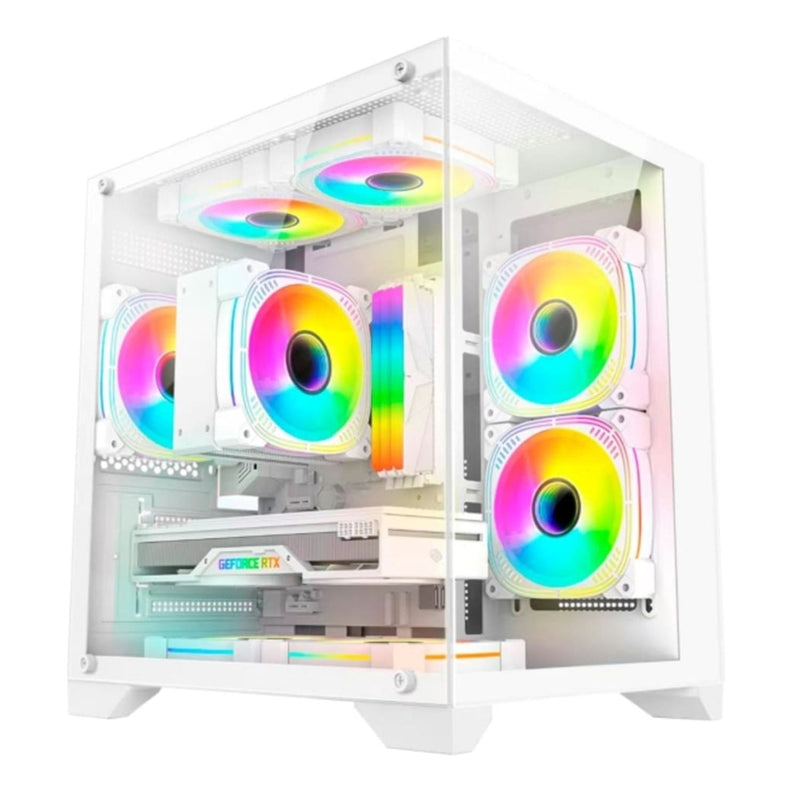 Gabinete Gamer Aquário Micro Atx S/ Fans Cor Branco - K-mex Cg-w830