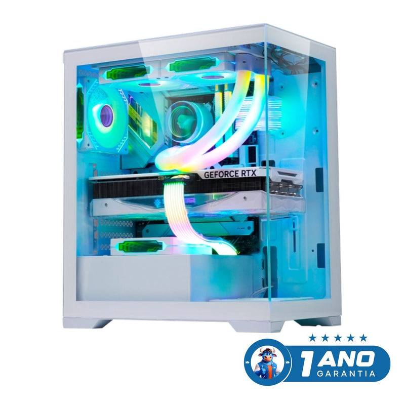 Gabinete Gamer Poseidon ATX CG-11G4 White Vidro Temperado