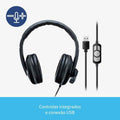 HEADSET COM FIO H700 CONEXÃO USB CABO DE 210CM CANCELAMENTO DE RUIDO CONTROLE DE VOLUME E MICROFONE DRIVER 40MM POTENCIA