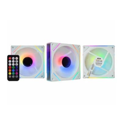 Kit Cooler ARGB Aavwinfinity Nazca White 3 Coolers 120 Mm Com Controladora K-mex