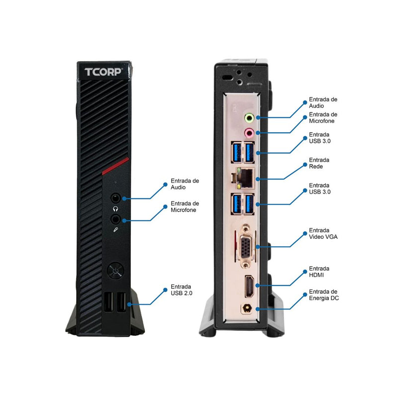 Mini PC TCorp Constellation TC300MP Intel i3 10ª Geração, 8GB DDR4, 512GB NVMe