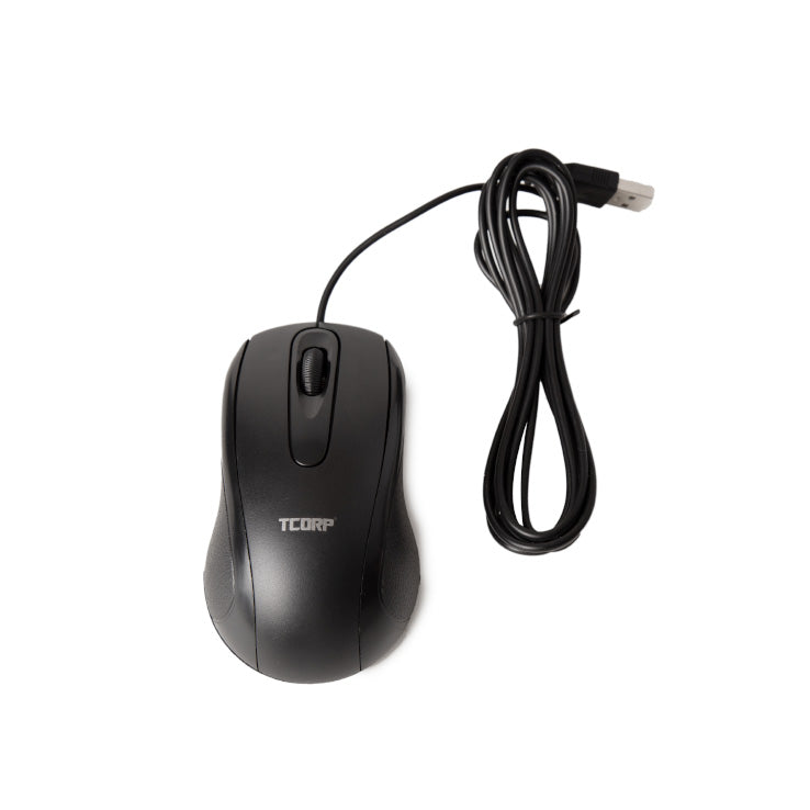 Mouse USB Tcorp Preto – Prático, Confortável e Ideal para Uso Diário