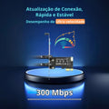 Placa de rede PCI-Express KNUP Wireless 300 MBPS - KP-T118