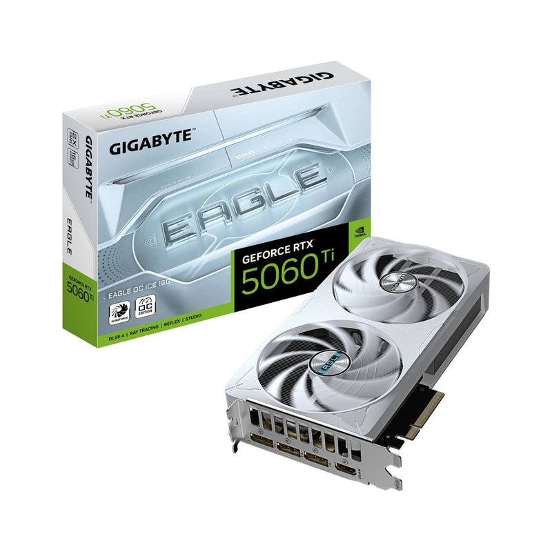 Placa de Vídeo Gigabyte GeForce RTX 5060 Ti Eagle Ice OC 8GB GDDR7 – Alto Desempenho, Ray Tracing e Refrigeração Avançada