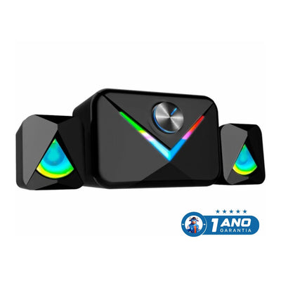 SUBWOOFER GAMER STEREO SS8012 C/LEDS COLORIDOS