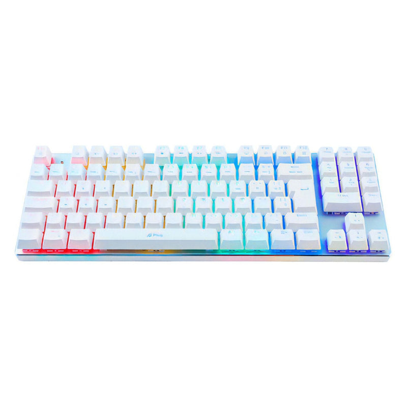 Teclado Gamer Mecânico Aplus Tech Branco Rainbow Switch Blue
